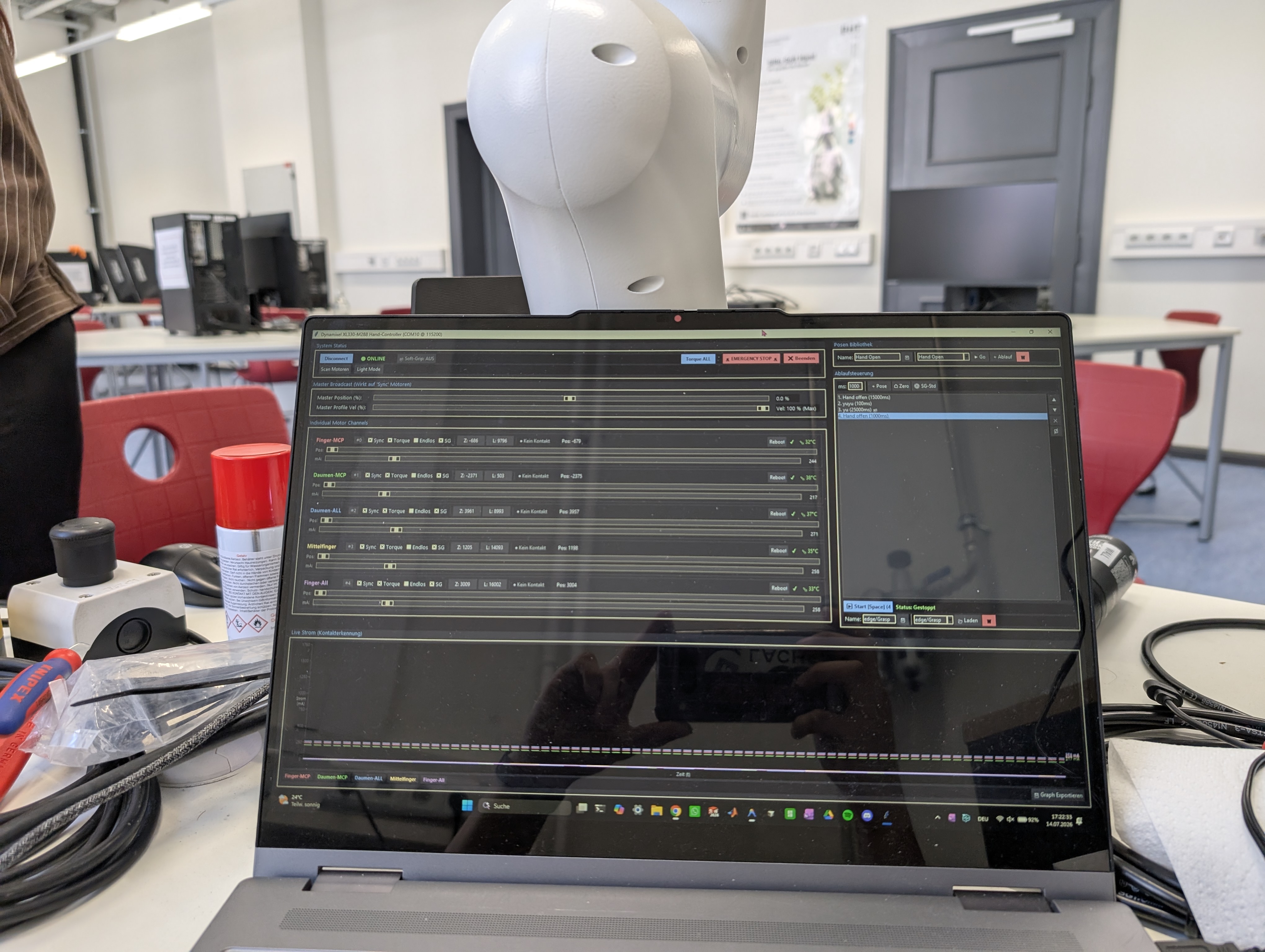 RobotHand Dynamixel Prototyp